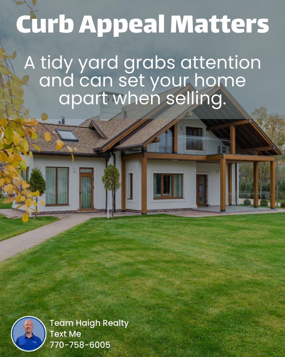 campbellhaigh's tweet image. 🌿Tip Tuesday: Regular yard care isn't just for curb appeal—it's vital for keeping your home's value sky-high in Cobb County's competitive market! With home prices strong, a well-kept yard can set your property apart when it's time to sell. #HomeValueTips
