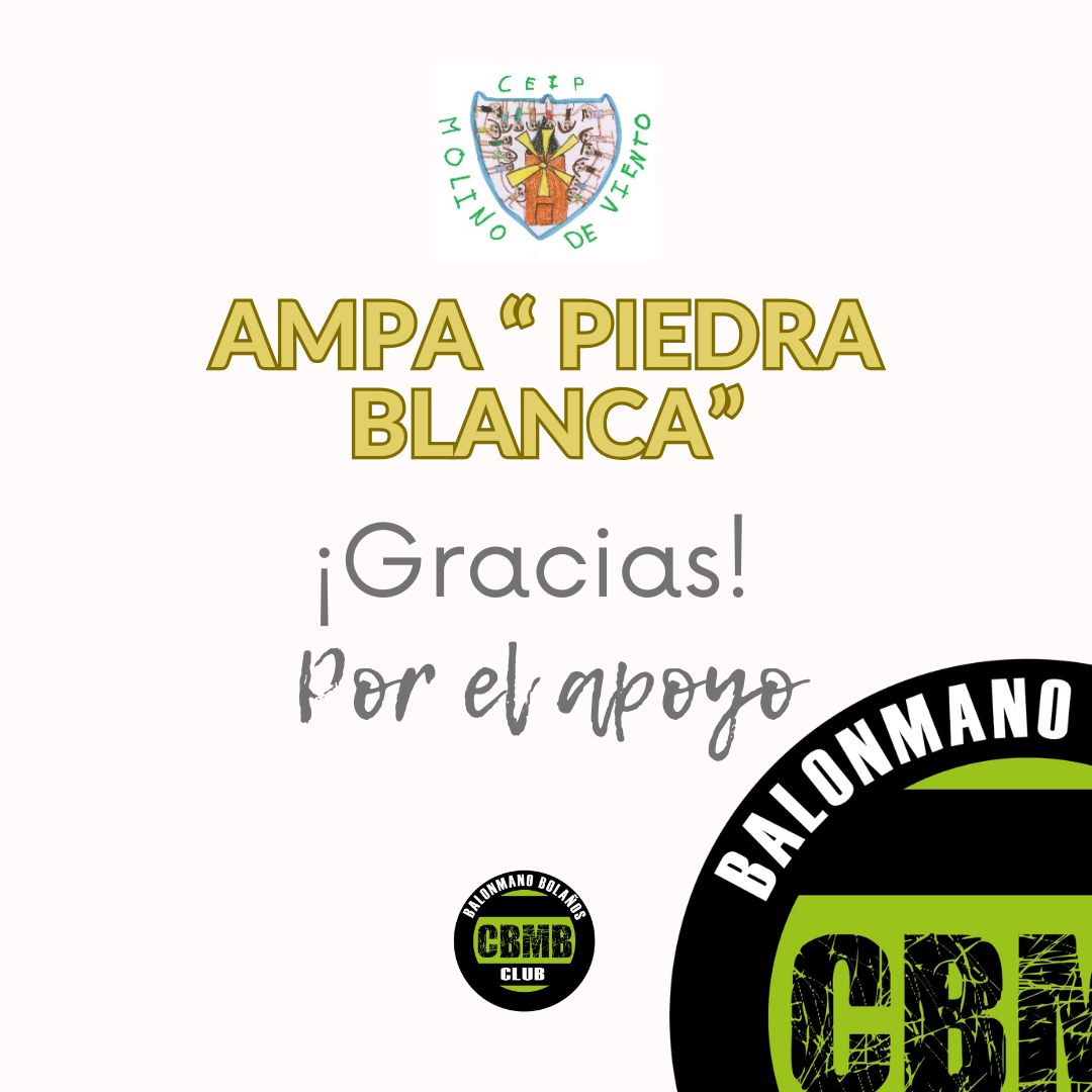 Desde el BM Bolaños queremos agradecer enormemente a AMPA Piedra Blanca  su confianza en nosotros para gestionar la barra de su verbena fin de curso.

Sin este tipo de iniciativas nos sería muy difícil cumplir con los objetivos  de nuestro club 💚