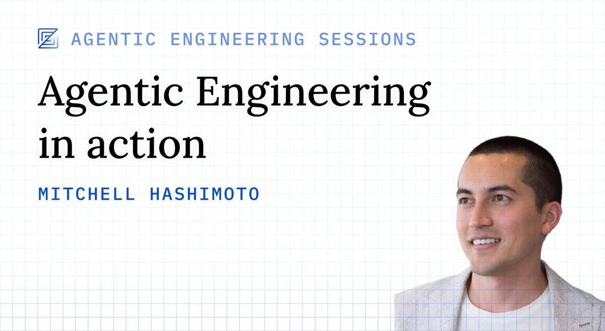 Zed (@zeddotdev) on Twitter photo See <a href="/mitchellh/">Mitchell Hashimoto</a>'s AI coding workflow in action! Tomorrow at 3pm EST, we're exploring his recent PRs and discussing where agentic engineering is headed—the wins, the gaps, and the messy middle. Live Q&A included!
Sign up or add the event directly to your calendar: See <a href="/mitchellh/">Mitchell Hashimoto</a>'s AI coding workflow in action! Tomorrow at 3pm EST, we're exploring his recent PRs and discussing where agentic engineering is headed—the wins, the gaps, and the messy middle. Live Q&A included!
Sign up or add the event directly to your calendar: