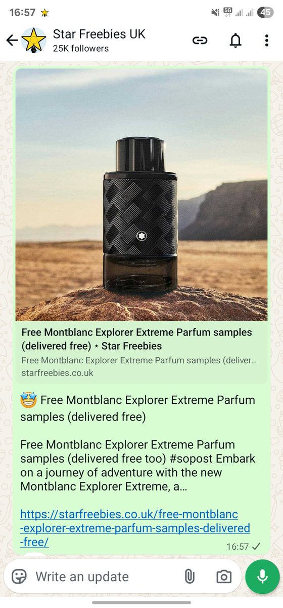 ‌🤩 Free Montblanc Explorer Extreme Parfum samples (delivered free)

Free Montblanc Explorer Extreme Parfum samples (delivered free too) #sopost Embark on a journey of adventure with the new Montblanc Explorer Extreme, a…

starfreebies.co.uk/free-montblanc…