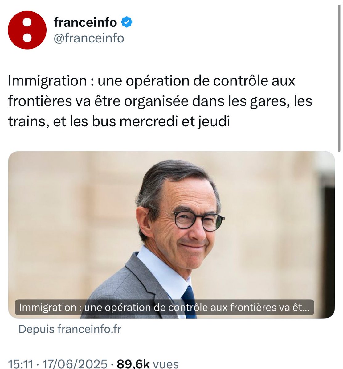 ericcoquerel's tweet photo. Vu la photo choisie du ministre Retailleau 🔽, ça a l’air de les rendre tout guilleret @franceinfo d’annoncer cette chasse au faciès. https://t.co/puoh9qswnP