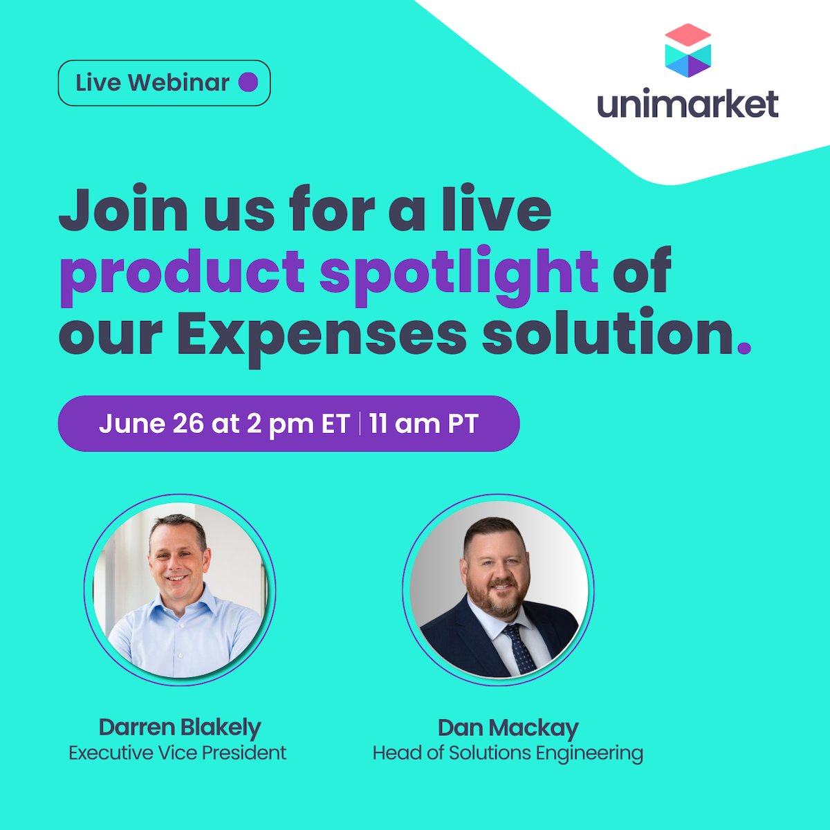 🎥 Join us June 26 for a live product spotlight of Unimarket Expenses. See how to simplify T&amp;E with automated approvals, real-time visibility, and faster reimbursements—all in one intuitive platform. hubs.li/Q03ssNC50

#ExpenseManagement #HigherEd #SourceToPay #Unimarket