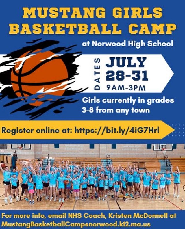 Spots are filling up quickly for our girls camp this summer. This is for girls in currently in grades 3-8 from ANY town. Good times guaranteed! :)