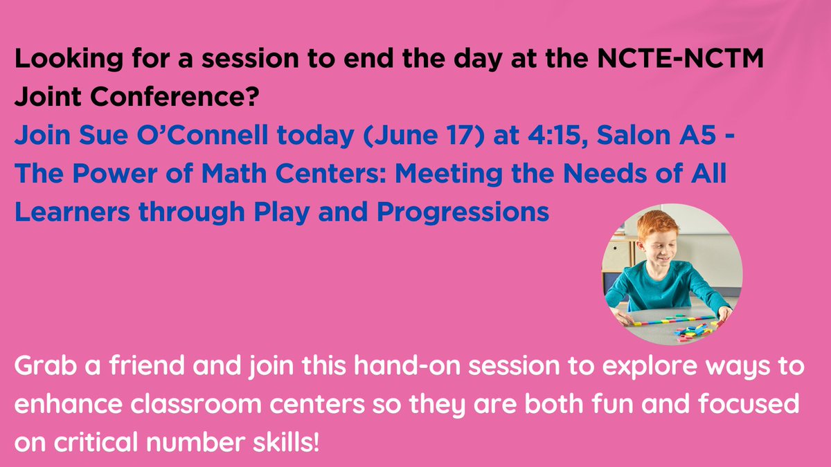 This session is designed for teachers of grades K-2.