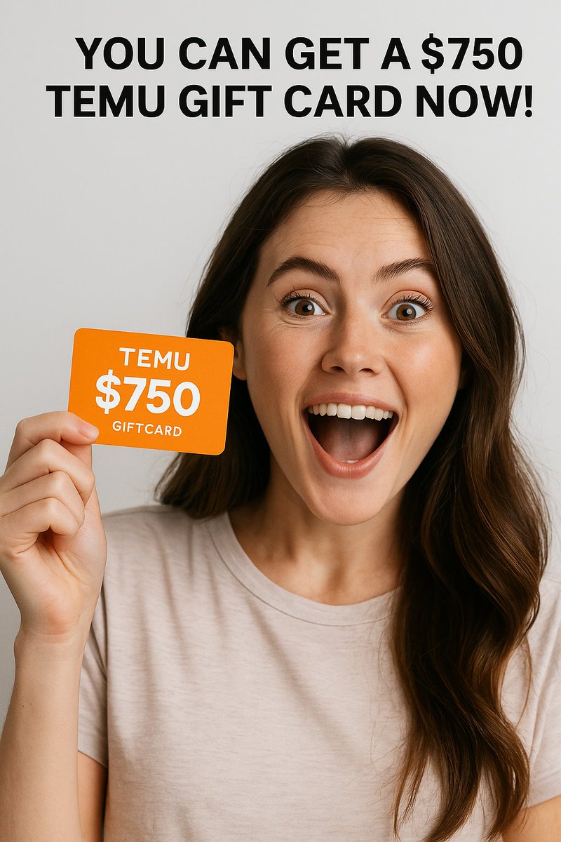 $750 Temu Gift Card? YES, it’s real! 💸
Claim yours now before it’s gone 👉 tinyurl.com/jzchp6kj
🛒 Don’t miss this one!
#Temu #FreeGiftCard #Giveaway #Deals #ShoppingSpree