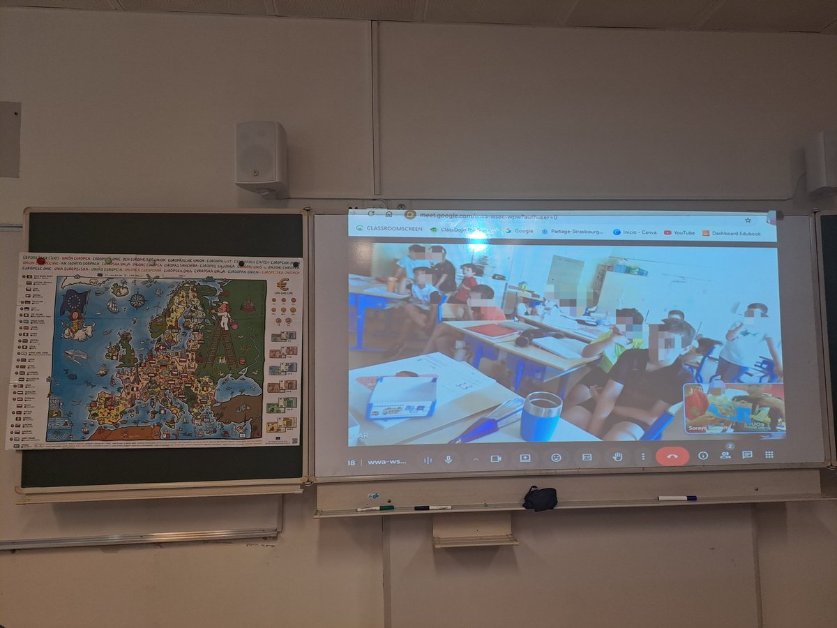 SEstrasburgo's tweet image. Seguimos con nuestras actividades del etwinning #holaeuropa @alceparis El alumnado de 6ème presentó por videoconferencia sus maquetas del relieve de España a CM1 @EducationESP