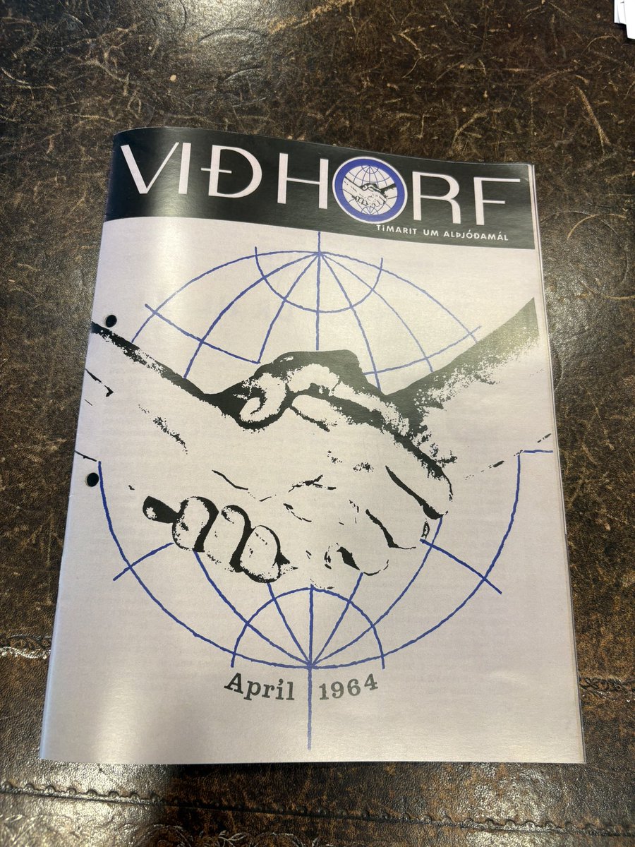 A hidden treasure in #NATO archives and a wonderful gift on 🇮🇸 National day. A 1964 magazine, Viðhorf, on international affairs, featuring a preamble written by the then SecGen of NATO, Dirk Stikker, who also served as 🇳🇱 ambassador to Iceland. 🙏 Kjartan for the gesture 🎈