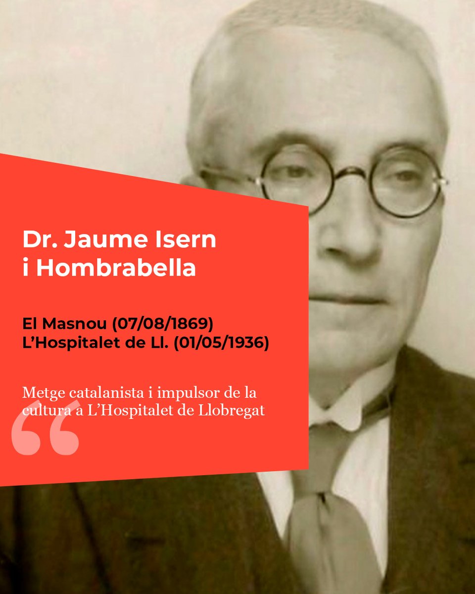 MHMedicinaCat's tweet image. 👨⚕️Jaume Isern i Hombrabella (1869-1936) va ser un metge catalanista, impulsor de la cultura a l'Hospitalet de Llobregat. La seva actuació com a metge fou també significativa durant l'octubre de 1934, quan atengué ferits al Cinema Oliveras.
👉ja.cat/9rZin