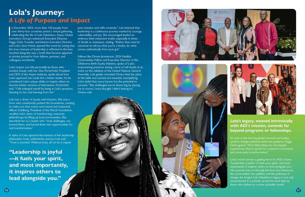 aspeninnovators's tweet image. Lola's leadership transformed AGI—and the lives of thousands of leaders around the world. We carry her legacy forward through the Lola Adedokun Aspen–Doris Duke Award, honoring leaders who lead with authenticity, courage, and care.
Donate today to support: as.pn/award