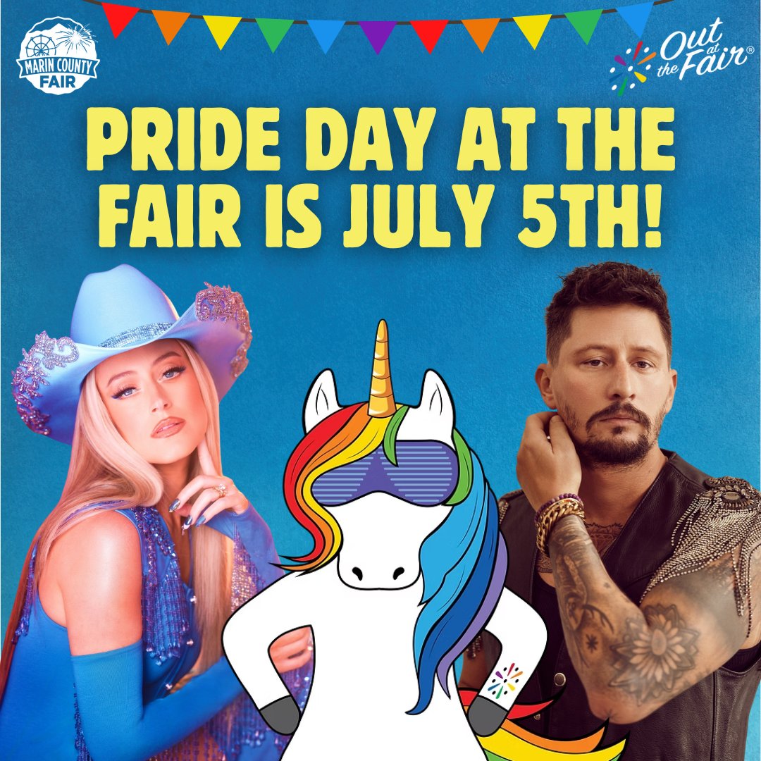 Marin County Fair (@marinfair) on Twitter photo 🌈 Celebrate Pride at the Marin County Fair on July 5! Enjoy Drag Story Time, The Glam Show, & music from <a href="/BrookeEdenMusic/">Brooke Eden</a> + Chris Housman 🎶 Join <a href="/freemomhugs/">Free Mom Hugs</a>, Marin LGBTQ+ Center & more all day!
🎟️ marinfair.org/theme-days #Pride #MarinFair 🌈 Celebrate Pride at the Marin County Fair on July 5! Enjoy Drag Story Time, The Glam Show, & music from <a href="/BrookeEdenMusic/">Brooke Eden</a> + Chris Housman 🎶 Join <a href="/freemomhugs/">Free Mom Hugs</a>, Marin LGBTQ+ Center & more all day!
🎟️ marinfair.org/theme-days #Pride #MarinFair