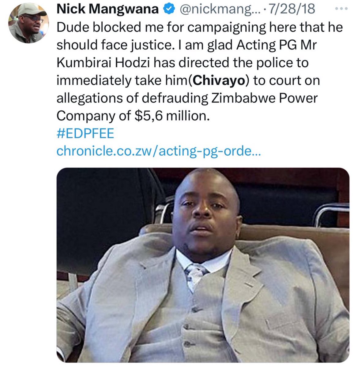 Fadzayi Mahere🇿🇼 (@advocatemahere) on Twitter photo 🔸Dear <a href="/wicknellchivayo/">sir_wicknell.</a>,
Did you unblock <a href="/nickmangwana/">Nick Mangwana</a> in the end?
We need new leaders.🇿🇼 🔸Dear <a href="/wicknellchivayo/">sir_wicknell.</a>,
Did you unblock <a href="/nickmangwana/">Nick Mangwana</a> in the end?
We need new leaders.🇿🇼