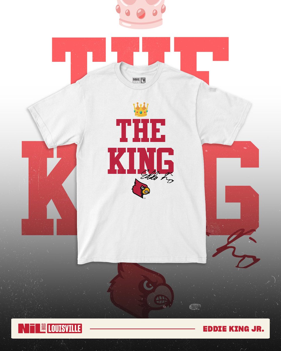 Exclusive merch fit for a king… 👑 👀

Shop the Eddie King Jr. “The King” drop today using the link in our bio! 🤩⚾️🔥 #NIL #GoCards #L1C4 

nil.store/louisville/lou…