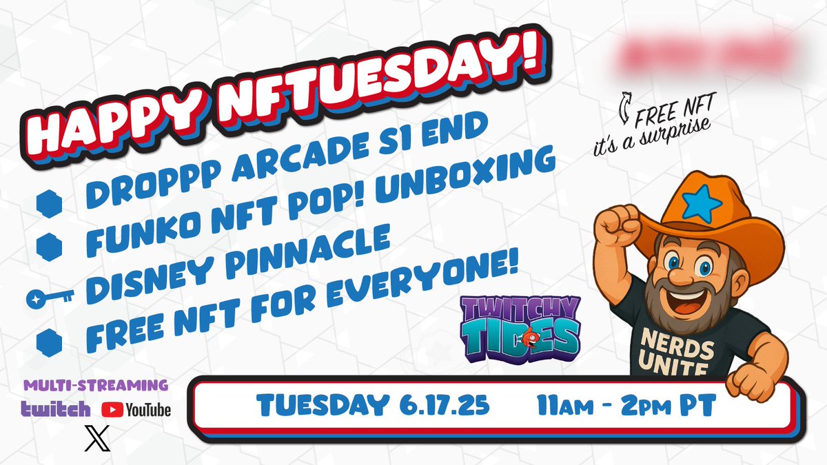 CSSully's tweet photo. #NFTUesday is here!!
Lot's of fun digital collectible action today, including @Dropppio Arcade, @DisneyPinnacle, @TwitchyTides &amp; a #FunkoNFT Pop! unboxing!!

See y'all LIVE at 11am PT.
     .... 🔗⬇️ .... https://t.co/WHvG2Wktum