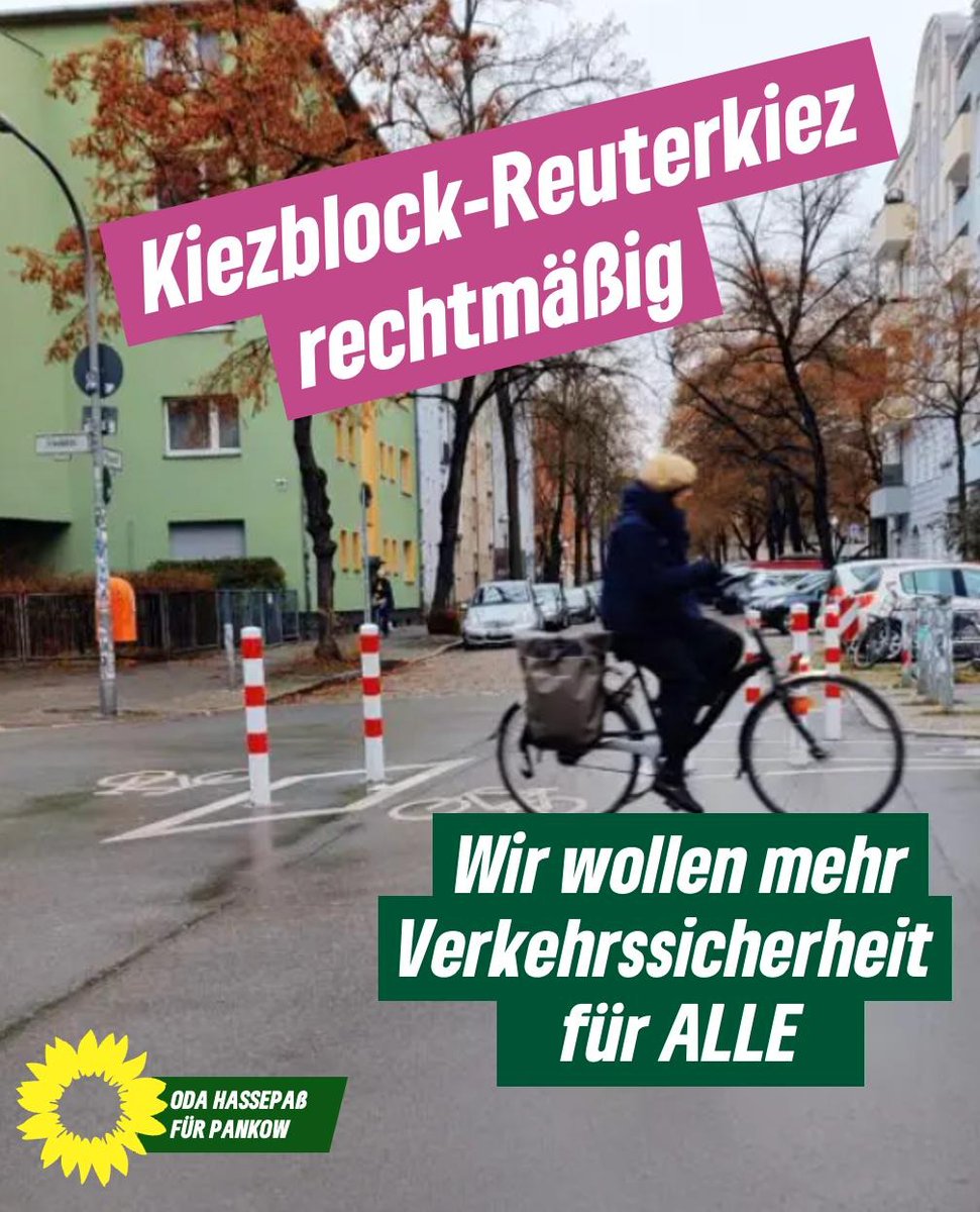OdaHassepass's tweet image. Gute Nachrichten! Das Oberverwaltungsgericht hat den Kiezblock #Reuterkiez für rechtmäßig erklärt. Rückenwind für die #Verkehrswende
➡️berlin.de/gerichte/oberv…