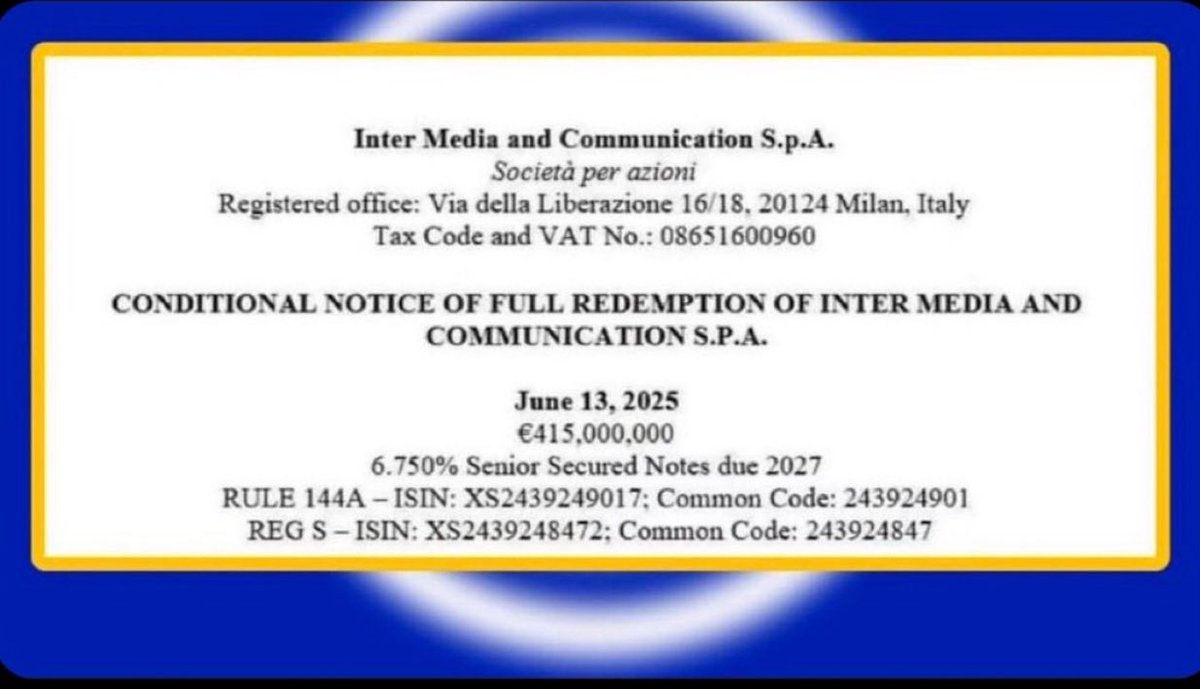 نادي انتر ميلان الإيطالي يعلن عن تسديد جميع ديونه التي تقدر ب415 مليون يورو دفعة واحدة 

يا محاسن الصدف