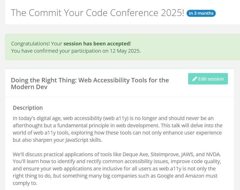 Elder_Youth's tweet image. As #CommitYourCode 2025 comes closer and closer and I will be presenting a topic I&apos;m passionate about, I have decided to build in public my presentation&apos;s tools for others to use as a resource to learn all about a11y. All work done thru the #100devs move. 

Stay tuned for more!