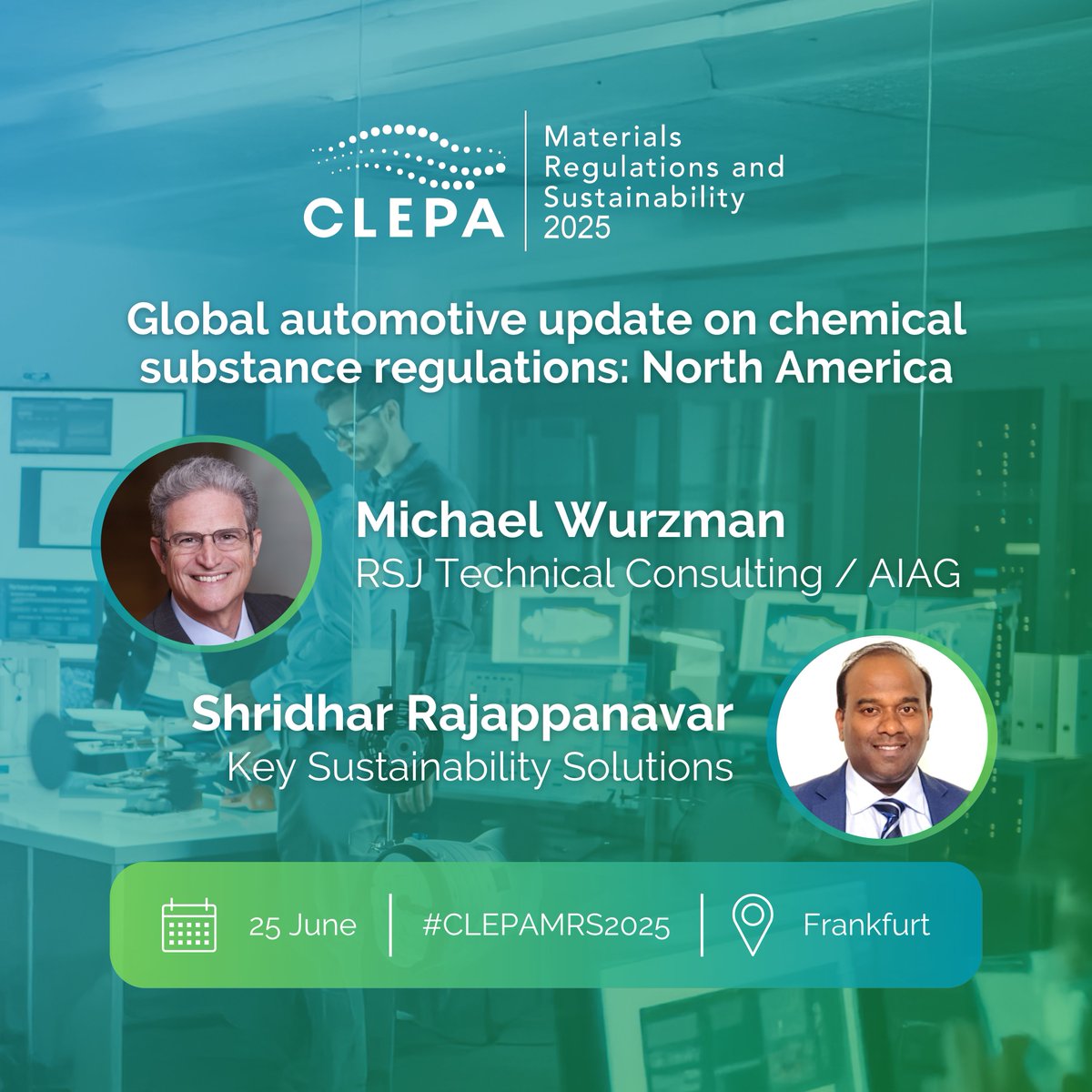 KeySustainable's tweet photo. 🎤 Excited to be speaking at the upcoming CLEPA Materials Regulations and Sustainability event! 
 
I’ll be presenting on [brief description of your topic]. Looking forward to sharing insights and engaging in meaningful discussions. 
 
🗓️ 25 and 26 June 
📍 Don’t forget to register! (Add link: https://t.co/T4VydDlVcO) 
 
🤝 See you at hashtag#CLEPAMRS2025!