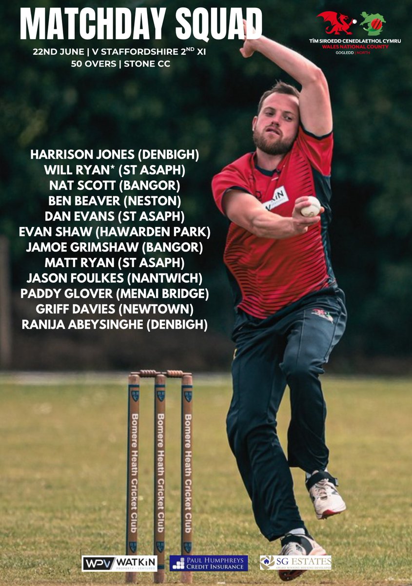 Wales National County (North) π΄σ §σ ’σ ·σ ¬σ ³σ Ώπ (@walesncnorth) on Twitter photo π Your Wales NC North side that takes on <a href="/StaffsCCC/">Staffordshire CCC</a> 2nd XI this Sunday!
π Stone CC
βͺοΈ 50 overs
π°οΈ 11am
π #ForTheNorth π Your Wales NC North side that takes on <a href="/StaffsCCC/">Staffordshire CCC</a> 2nd XI this Sunday!
π Stone CC
βͺοΈ 50 overs
π°οΈ 11am
π #ForTheNorth