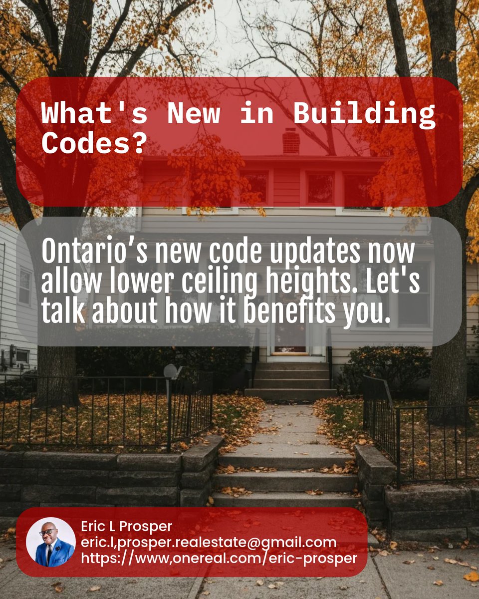 EricLrealestate's tweet image. Turning a duplex into a 4-plex in Ontario just got easier! 🎉 

Understand zoning rules, fire separation, and soundproofing. Pair these with the new #OntarioBuildingCode updates like lower ceiling height reqs—6’-5”. 

Maximize your investment today!💡