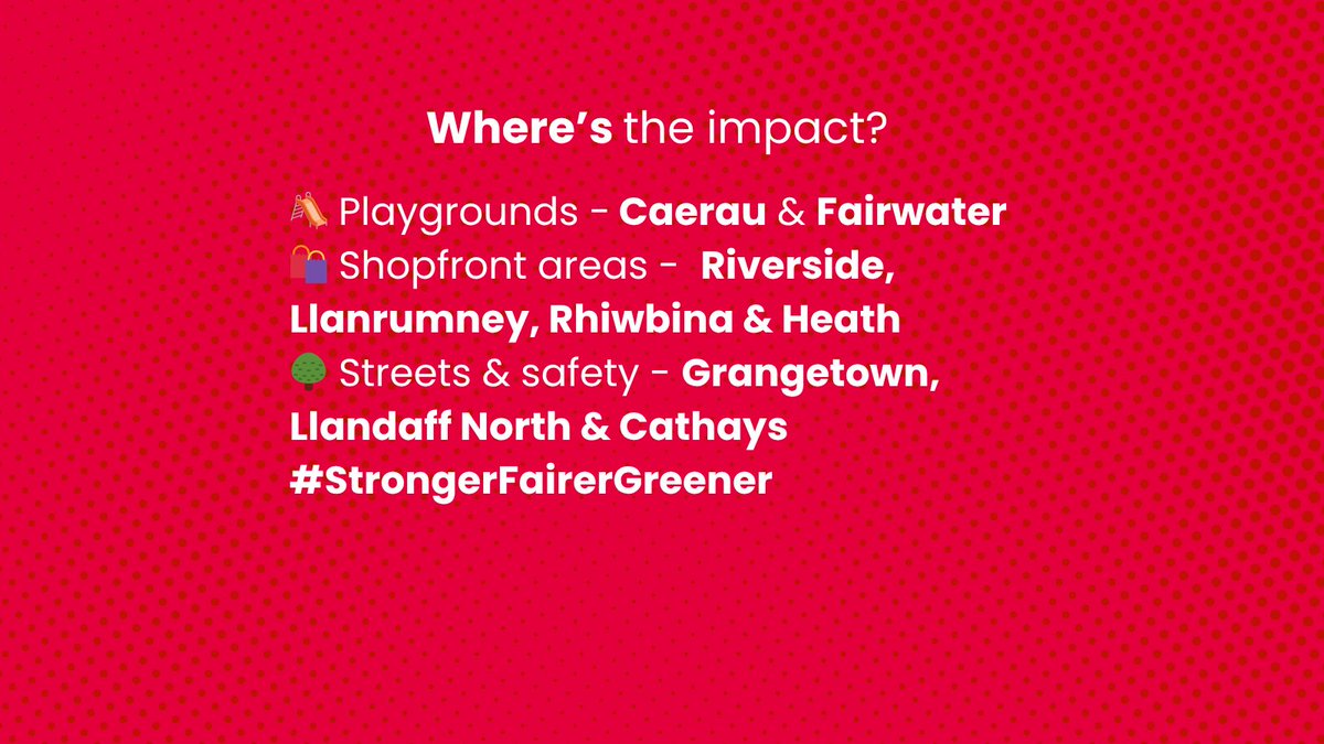 💥 £2 million secured to regenerate Cardiff neighbourhoods!

9 local projects—from new play areas to public realm upgrades—will be delivered across the city thanks to the Neighbourhood Renewal Scheme and Shared Prosperity Fund support.

🛝🌳🛍
🔗 bit.ly/4ebDkaO