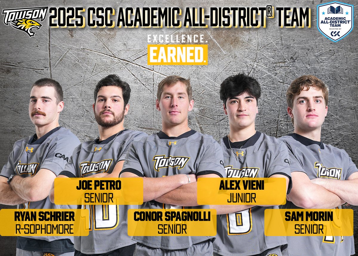 Placed 🖐️on the 2025 CAA Academic All-District Team!
📰- towsontigers.com/news/2025/6/17…
#GohTigers