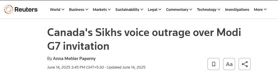 Surajrana246's tweet photo. Why Reuters Wrote sikhs ?
Why They Can't Write Canada's extremist against modi ?
Why They Can't write Khanlistan Extremist Against modi ?
#deepstategovt https://t.co/tAAznB1HTM