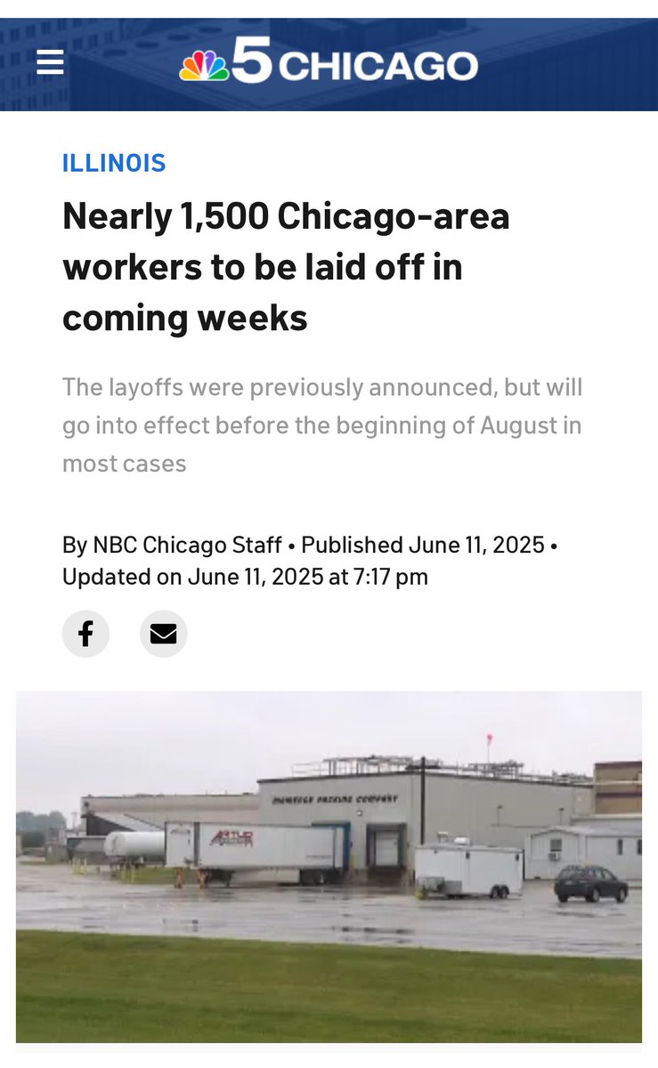 MartyForIL's tweet image. Bristol Myers Squibb Libertyville losing 130 employees . Several other companies are shutting down operations and many head to other area states. We need lower taxes & competitive costs for businesses in Illinois.
@wesbury @Wirepoints @GovPritzker
nbcchicago.com/news/local/nea…