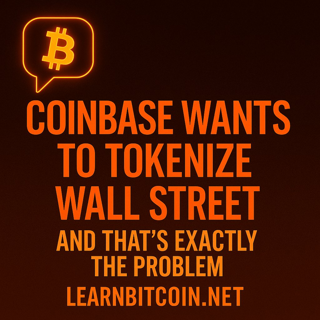 BTC_teach's tweet image. Coinbase wants to tokenize Wall Street.
Because clearly what crypto needed was more derivatives wrapped in bureaucracy.
This isn’t innovation. It’s cosplay.

Here’s why we’re not buying it:
 learnbitcoin.net/coinbase-wants…

#LearnBitcoin #BitcoinFirst #CryptoForDummies