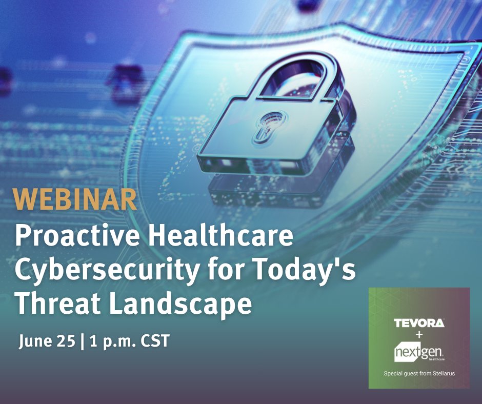 Staying ahead of cyber risks means staying informed.

 Join cybersecurity leaders from NextGen Healthcare, Tevora, and Stellarus, on June 25 at 1 p.m. CT as they discuss what it really takes to stay secure in 2025.

Save your seat: ow.ly/AP9A50WaUOr