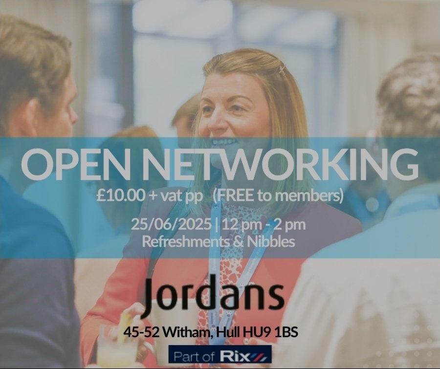 🤝Open Networking Event at Jordans Showroom part of  <a href="/Rixpetroleum/">Rix Petroleum</a>
Join us 
25th June | 12pm - 2pm to connect, engage &amp; build genuine relationships with over 100 businesses 

FREE to members of <a href="/TheBCHEY/">The Business Culture HEY</a>
£10 non members.
Register here: 
thebusinessculture.co.uk/hey/events/net…
#networking #Hull