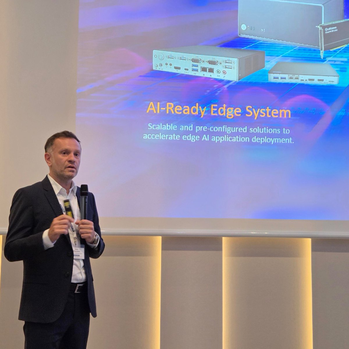 Qualcomm EU (@qualcomm_eu) on Twitter photo From smart cameras to autonomous machines, Qualcomm and <a href="/AdvantechEurope/">Advantech Europe</a> are unlocking edge intelligence with scalable, secure, AI-ready systems.
Eric Mazzoleni, VP industrial and Embedded IoT Sales, spoke all about the next generation of Edge #AI and #IoT solutions powered by From smart cameras to autonomous machines, Qualcomm and <a href="/AdvantechEurope/">Advantech Europe</a> are unlocking edge intelligence with scalable, secure, AI-ready systems.
Eric Mazzoleni, VP industrial and Embedded IoT Sales, spoke all about the next generation of Edge #AI and #IoT solutions powered by