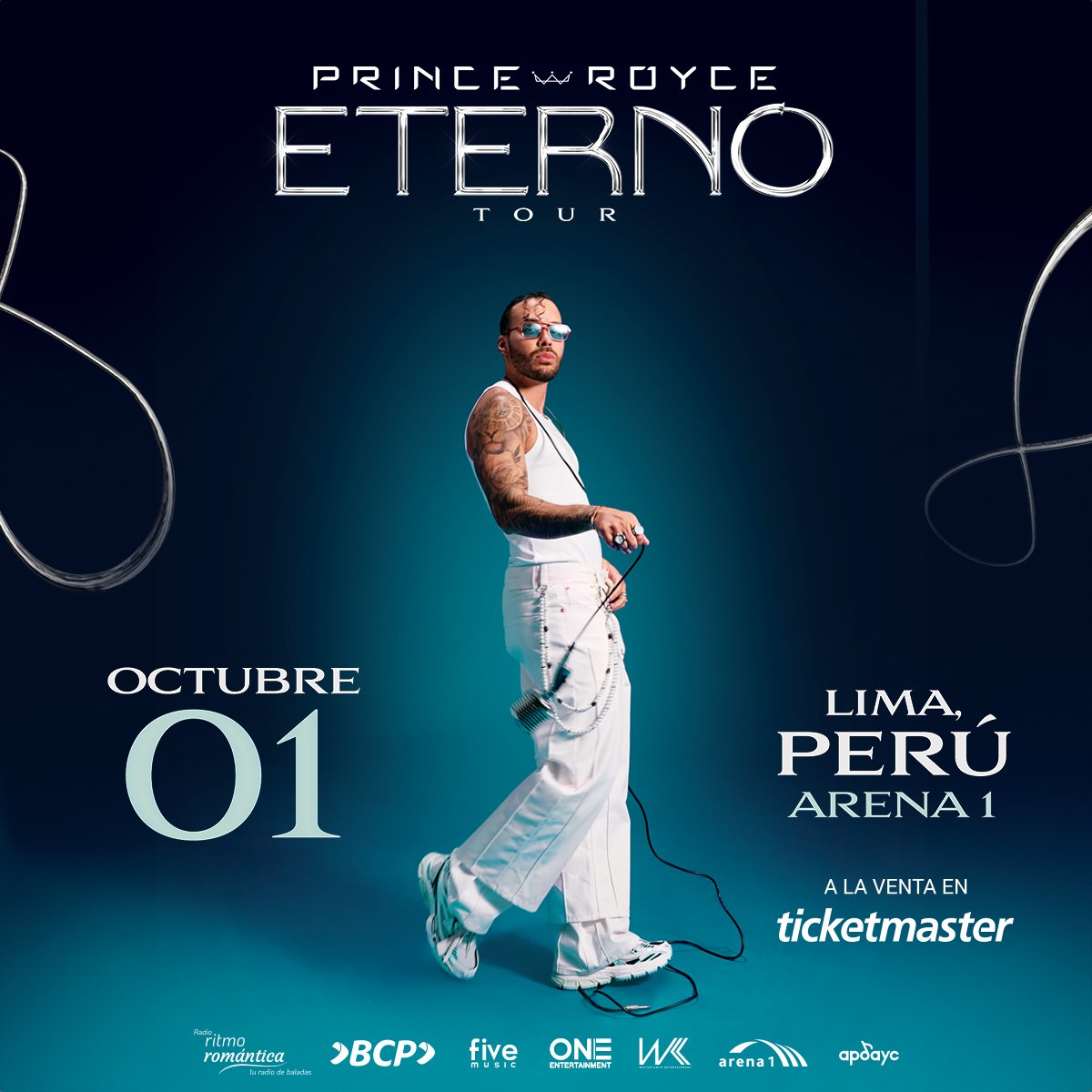 ¡El ídolo global de la bachata llega a Lima!
🌹 PRINCE ROYCE presenta su Eterno Tour: un viaje musical con todos sus grandes éxitos.
🗓 01 de octubre – <a href="/arena1pe/">Arena 1</a>
🎟 Entradas a la venta en <a href="/TicketmasterPE/">Ticketmaster Perú</a>
🔵 Preventa exclusiva <a href="/BCPComunica/">Banco de Crédito BCP</a> del 20 al 22 de junio
#PrinceRoyce #Lima