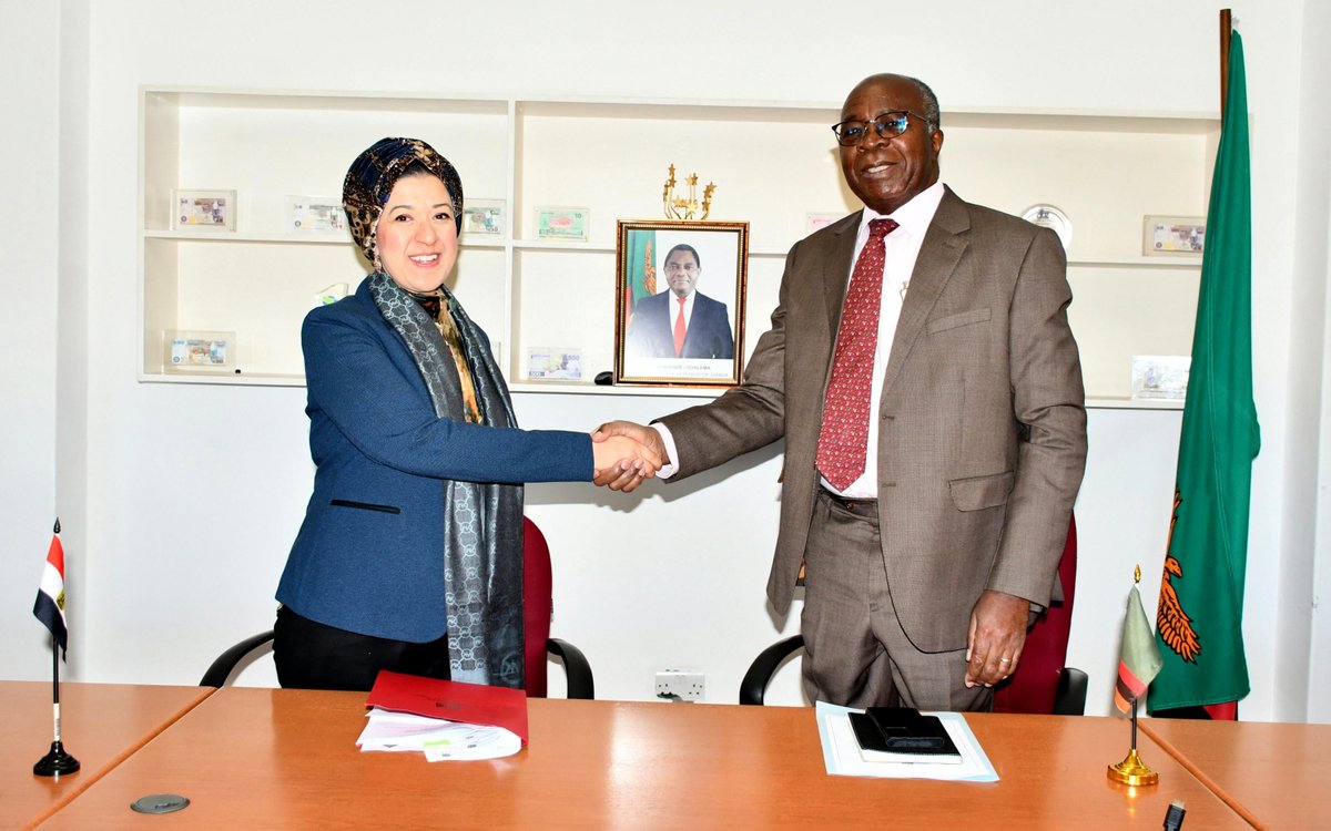 Today, we were privileged to have a bilateral meeting with the Ambassador of #Egypt to Zambia Her Excellency MAYADA ESSAM ABDEL RAHMAN MOHAMED. We discussed economic cooperation, agriculture development in Zambia (leveraging on Egypt's advancement in the sector). It was