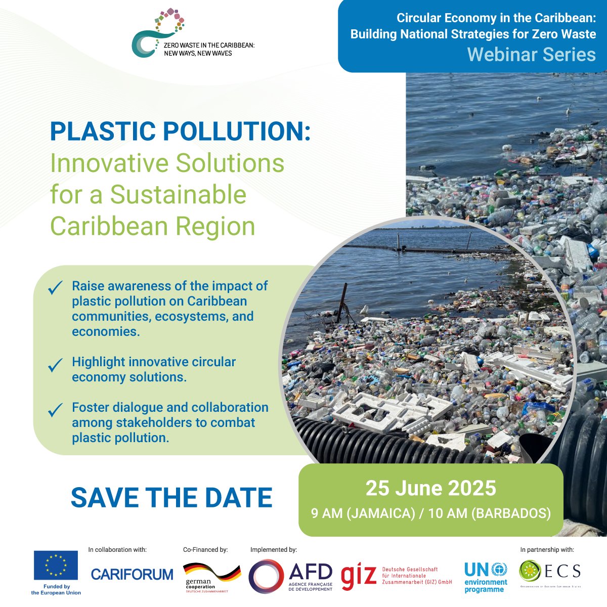 United Nations Caribbean (@caribbeanun) on Twitter photo 📣 Webinar Alert: Building on #WorldEnvironmentDay momentum, <a href="/UNEP/">UN Environment Programme</a>-Caribbean invites you to a webinar on regional innovation to #BeatPlasticPollution, scalable solutions, & coordinating a #Caribbean-wide response to the problem. 🏝️🌱 | 🗓️ 25 June
👉 Reg: bit.ly/3HNDjh3 📣 Webinar Alert: Building on #WorldEnvironmentDay momentum, <a href="/UNEP/">UN Environment Programme</a>-Caribbean invites you to a webinar on regional innovation to #BeatPlasticPollution, scalable solutions, & coordinating a #Caribbean-wide response to the problem. 🏝️🌱 | 🗓️ 25 June
👉 Reg: bit.ly/3HNDjh3