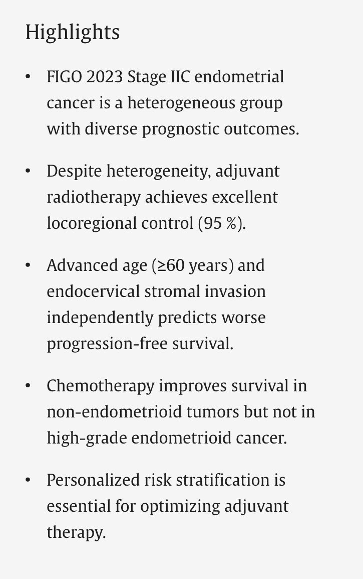 Alper Kahvecioglu MD (@kahvecioglu_a) on Twitter photo 🆕 Just published in <a href="/gynoncjnls/">@GynOncJnls</a> !
Our new study explores prognostic heterogeneity in FIGO 2023 stage IIC endometrial cancer.
🌊 One sea, different depths 🌊
👉🏻 sciencedirect.com/science/articl… 🆕 Just published in <a href="/gynoncjnls/">@GynOncJnls</a> !
Our new study explores prognostic heterogeneity in FIGO 2023 stage IIC endometrial cancer.
🌊 One sea, different depths 🌊
👉🏻 sciencedirect.com/science/articl…