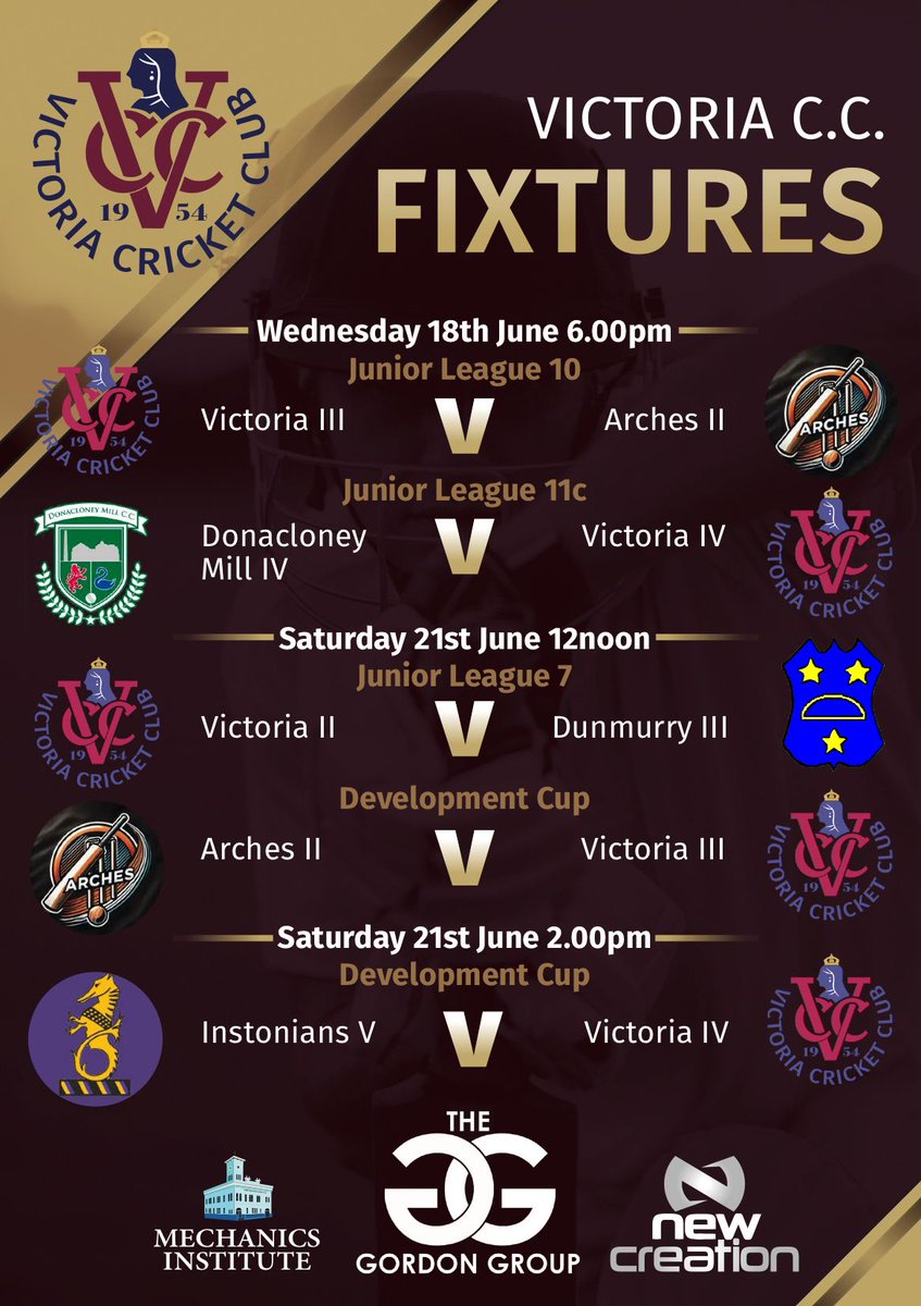 Fixtures for the coming week and weekend! All support welcome