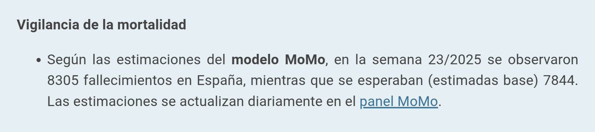 460 fallecidos de exceso de mortalidad en España (del 2 al 8 de junio de 2025)