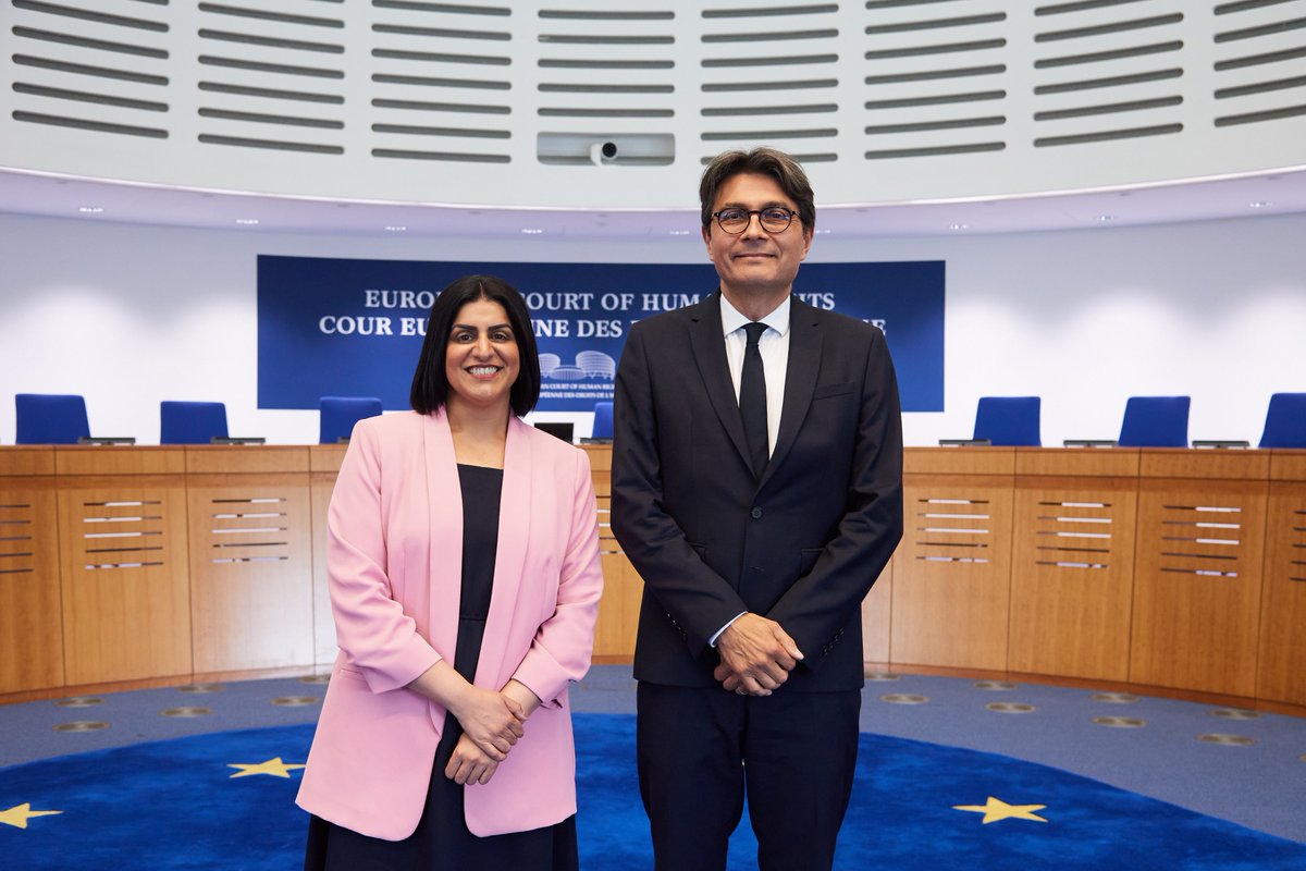 Shabana Mahmood, the Lord Chancellor and Secretary of State for Justice of the United Kingdom, visited the Court today. She reaffirmed the United Kingdom’s support of the Convention system and the role of the Court. tinyurl.com/3p2xs7x5
#ECHR #CEDH #ECHRofficialvisits