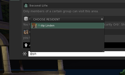 Philip Rosedale (@philiprosedale) on Twitter photo Latest <a href="/SecondLife/">Second Life</a> viewer now autocompletes nearby names... like a modern app should! Thanks supapuff for the original feature request. Latest <a href="/SecondLife/">Second Life</a> viewer now autocompletes nearby names... like a modern app should! Thanks supapuff for the original feature request.