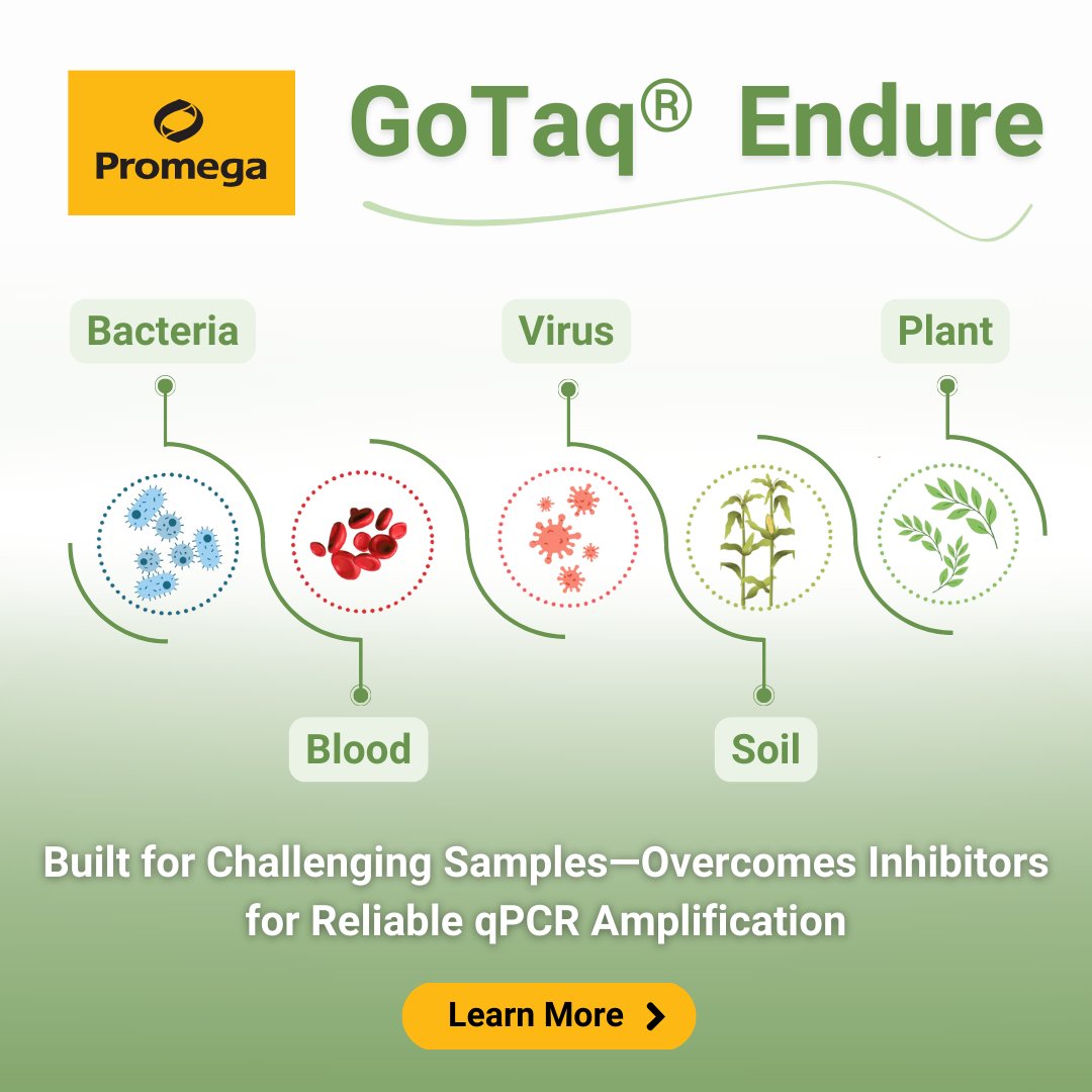 Tough sample types? No problem.
GoTaq® Endure is designed to deliver clean qPCR amplification—even with blood, soil or plant inhibitors in the mix. Learn more: bit.ly/3SSW991