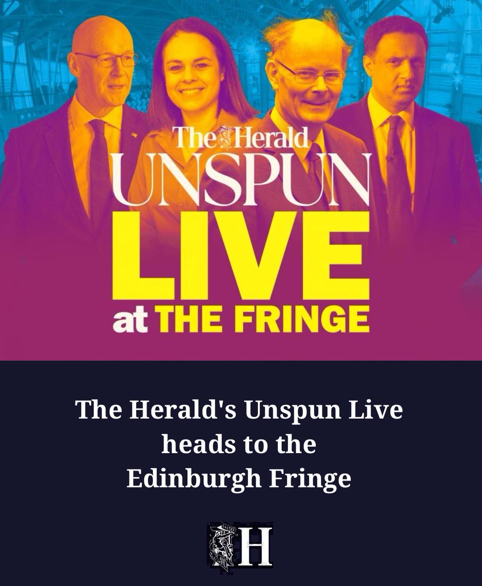 heraldscotland's tweet image. The future of Scotland will take centre stage at this year’s Edinburgh Festival Fringe, as The Herald’s flagship politics podcast hosts a series of live conversations with the country’s political leaders 🏴
Find out more and get your tickets 👇
heraldscotland.com/news/25220655.…