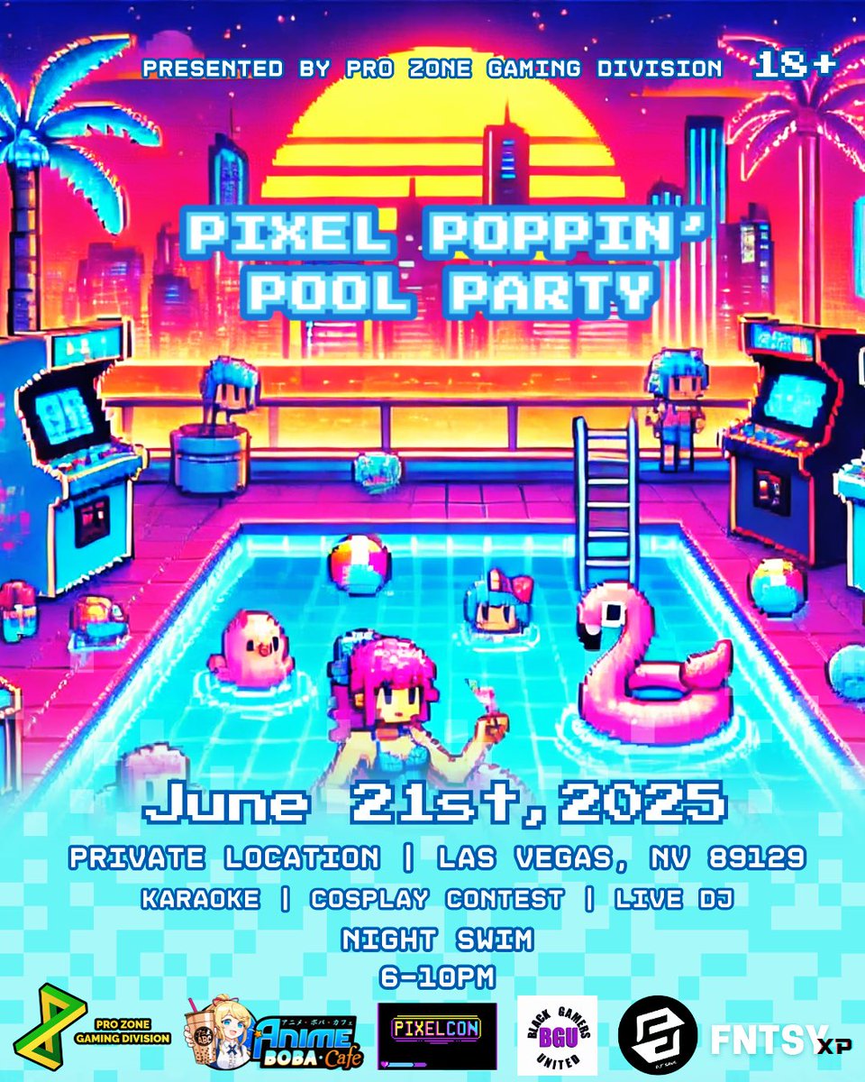 📢 THIS SATURDAY 💦✨
Pixel Poppin’ Pool Party hits Vegas!

🗓️ June 21st, 2025
📍 Private Location – Las Vegas, NV
🕕 6PM–10PM
🎤 Karaoke | 🎭 Cosplay | 🎧 DJ | 📸 Pro Photography
🌊 Night Swim | 💥 Summer Energy

RSVP now 🔗 prozonegd.com/events
#FNTXYSP #PZGD #PoolParty