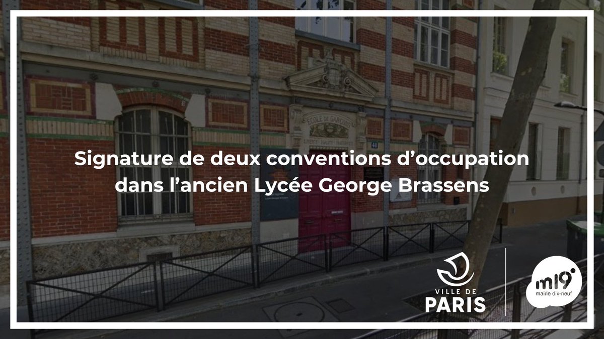 #CAParis19 | L’ancien lycée Brassens (40 rue Manin) accueillera désormais le CPA Clavel en relogement temporaire pendant ses travaux, et la préfiguration du Centre culturel franco-berbère. Deux projets pour faire vivre la culture et l’éducation au cœur du 19e.