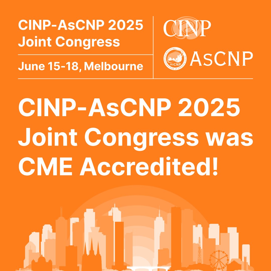 theCINP's tweet image. 🎓 Great news! #CINP2025 has been accredited by EACCME® with 19.5 European CME credits (ECMEC®s)!
🇺🇸🇨🇦 Participants from the US & Canada can convert credits via AMA & RCPSC.
📲 Don’t forget to fill in the CME Survey in the congress app to get your certificate!
#Neuroscience #CME