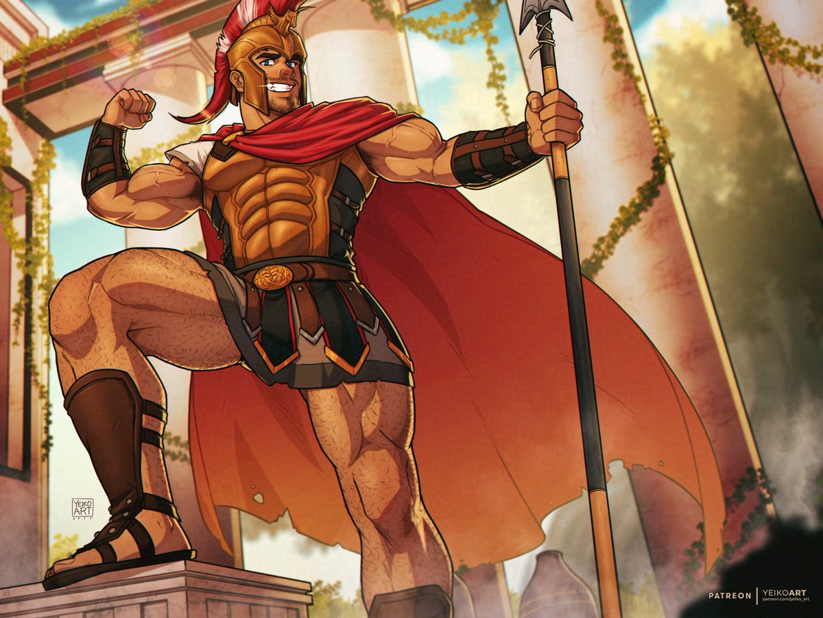 yeiko_art's tweet image. [Cocky Gladiator ✨🏛️]

Hello peeps! Here&apos;s a commission I worked on recently of this handsome gladiator about to give everyone a show at the bath house! It&apos;s going to get all steamy! 👀

I appreciate your support so much! Whether with commisions or on P4tr30n! Thanks! 💖