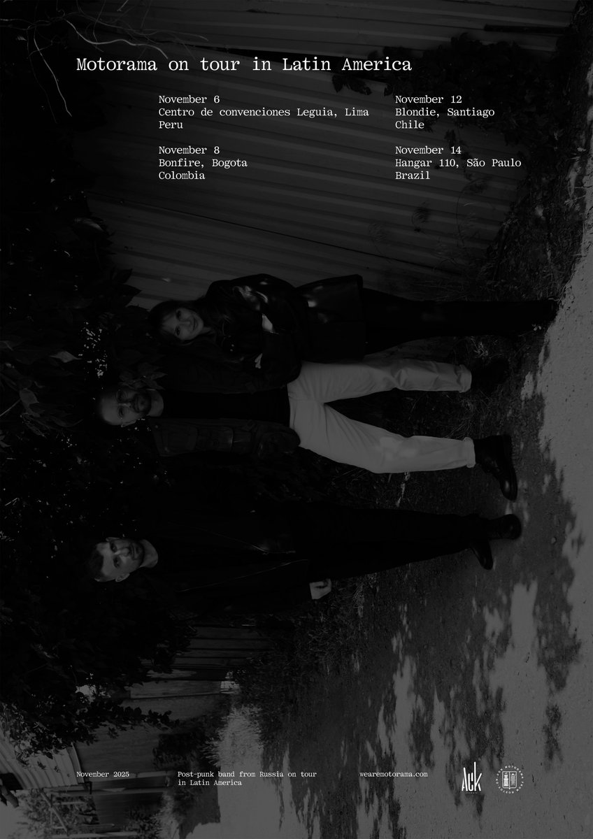 Concerts in Latin America, November 2025.  Peru, Chile, Colombia, Brazil. More concerts to be added soon. Tickets will be activated tomorrow. wearemotorama.com/tourhistory