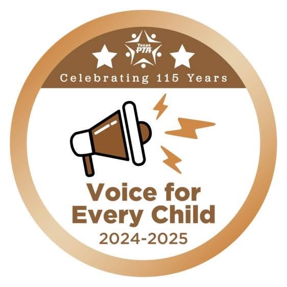 Texas PTA is honored to recognize Foster Elementary PTA with the Voice for Every Child Bronze Award. This past year, our PTA welcomed members equal to 25% of our campus student enrollment.  Thank you to everyone who joined our PTA in 2024-2025!