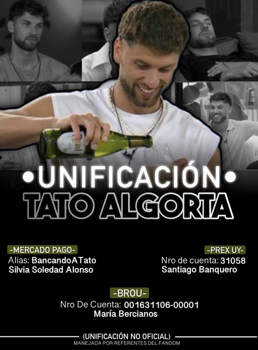 TATO AL 9009

Aquí también pueden aportar, es una persona de mucha CONFIANZA💪🏻

#GHXTATO