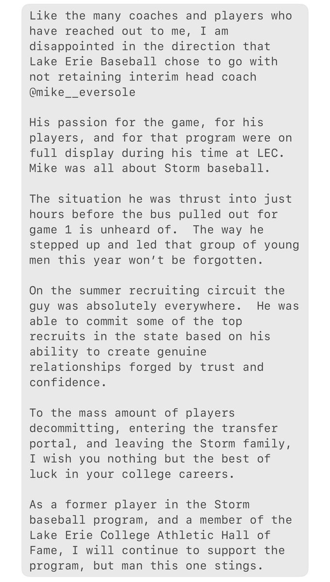 Ryan Rua (@rua_numba_2) on Twitter photo Thank you for the passion and dedication you brought to the Lake Erie Baseball program.
Keep doing it the right way <a href="/mike__eversole/">Mike Eversole</a> .
Excited to see what program you impact next. 🤝🏻 Thank you for the passion and dedication you brought to the Lake Erie Baseball program.
Keep doing it the right way <a href="/mike__eversole/">Mike Eversole</a> .
Excited to see what program you impact next. 🤝🏻