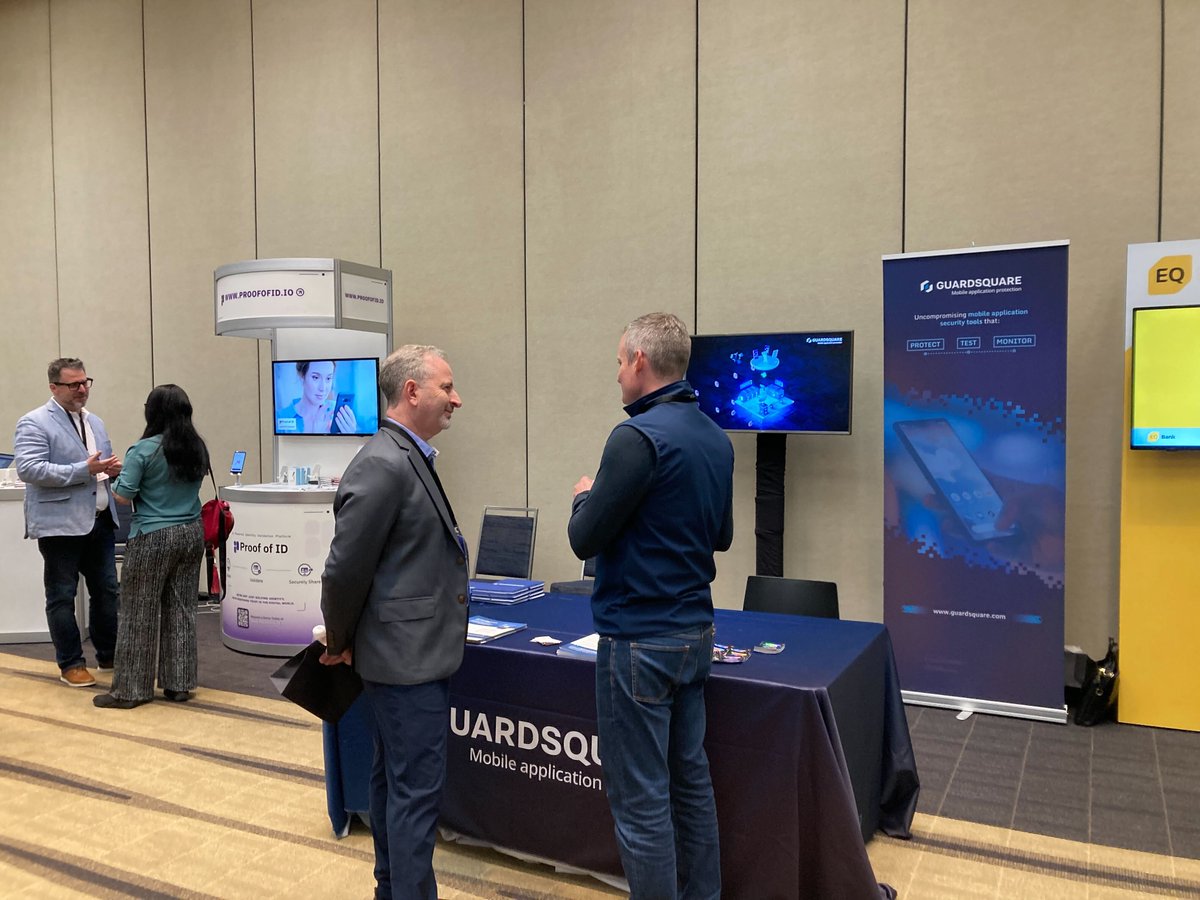 We’re at Open Banking Expo Toronto!

👋 Come by Stand 3 to chat about mobile app security and how Guardsquare helps organizations achieve the highest levels of protection in less than a day.